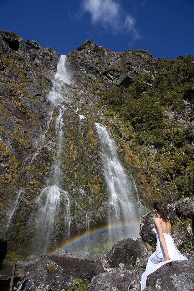 Couple Travels 135,000 Miles Over 5 Years for Wedding Dress Portraits RouteburnTrekNewZealand