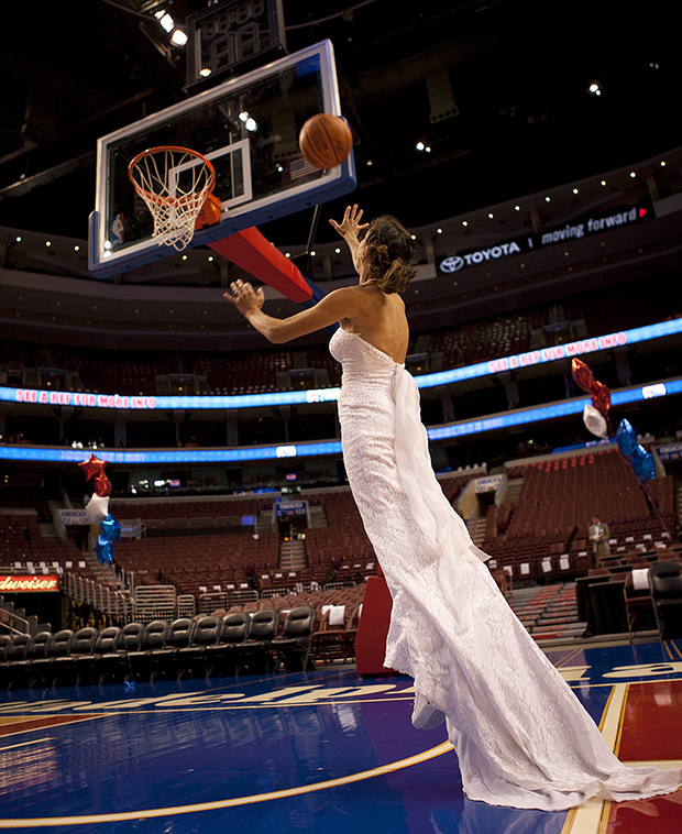 Couple Travels 135,000 Miles Over 5 Years for Wedding Dress Portraits Philadelphia76ers