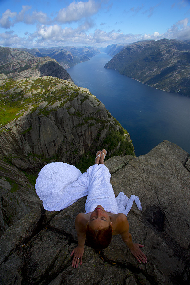 Couple Travels 135,000 Miles Over 5 Years for Wedding Dress Portraits Norway