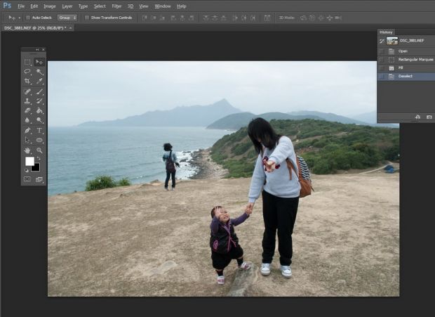 Photoshop 技巧︰迅速移除路人的Fill 功能 (填充 后期技巧 ps )